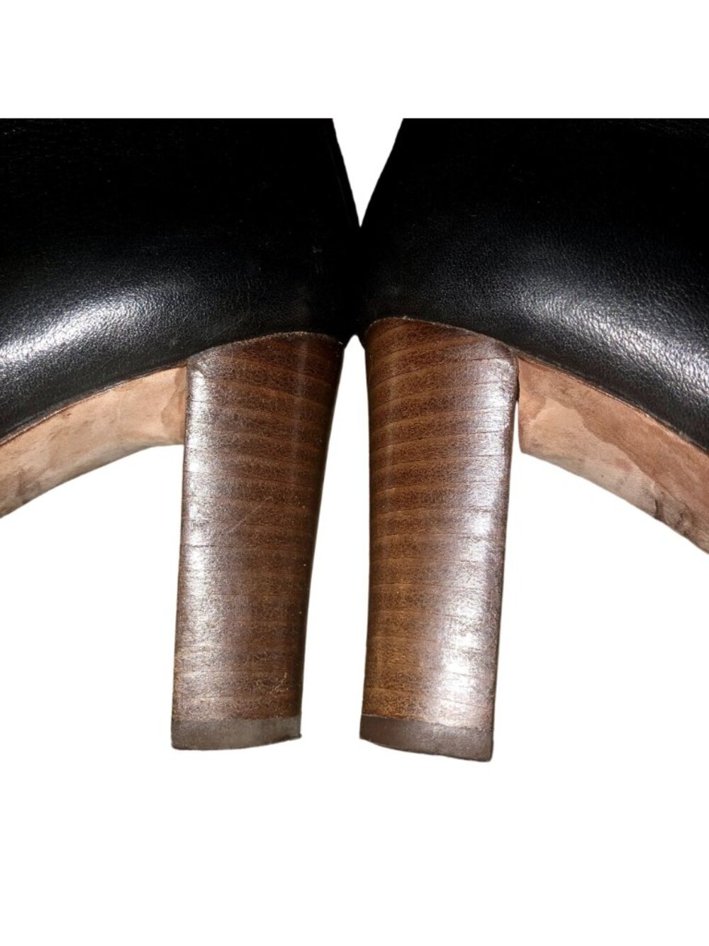 Ann Taylor Black Leather Ankle Booties Womens 6M Side Zip Block Heel Used - Picture 11 of 16